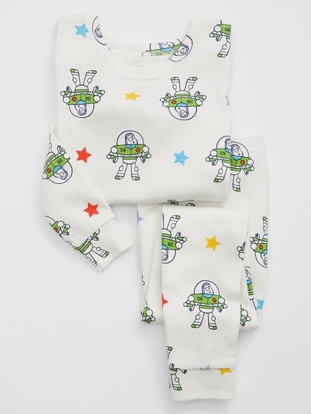 GAP White Buzz Lightyear Star Print Pajama Set